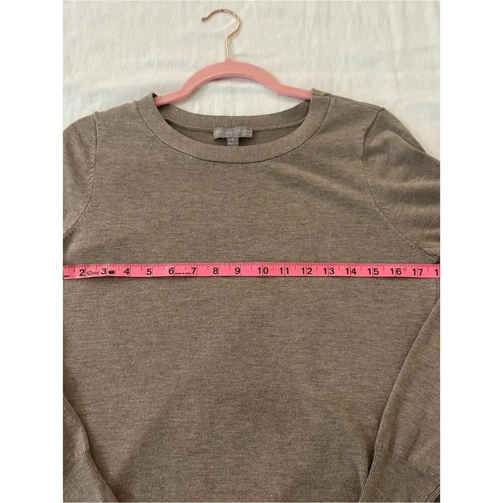 EVOLUTION by Cyrus Tunic Sweater Light Brown Long Sleeve Women’s S